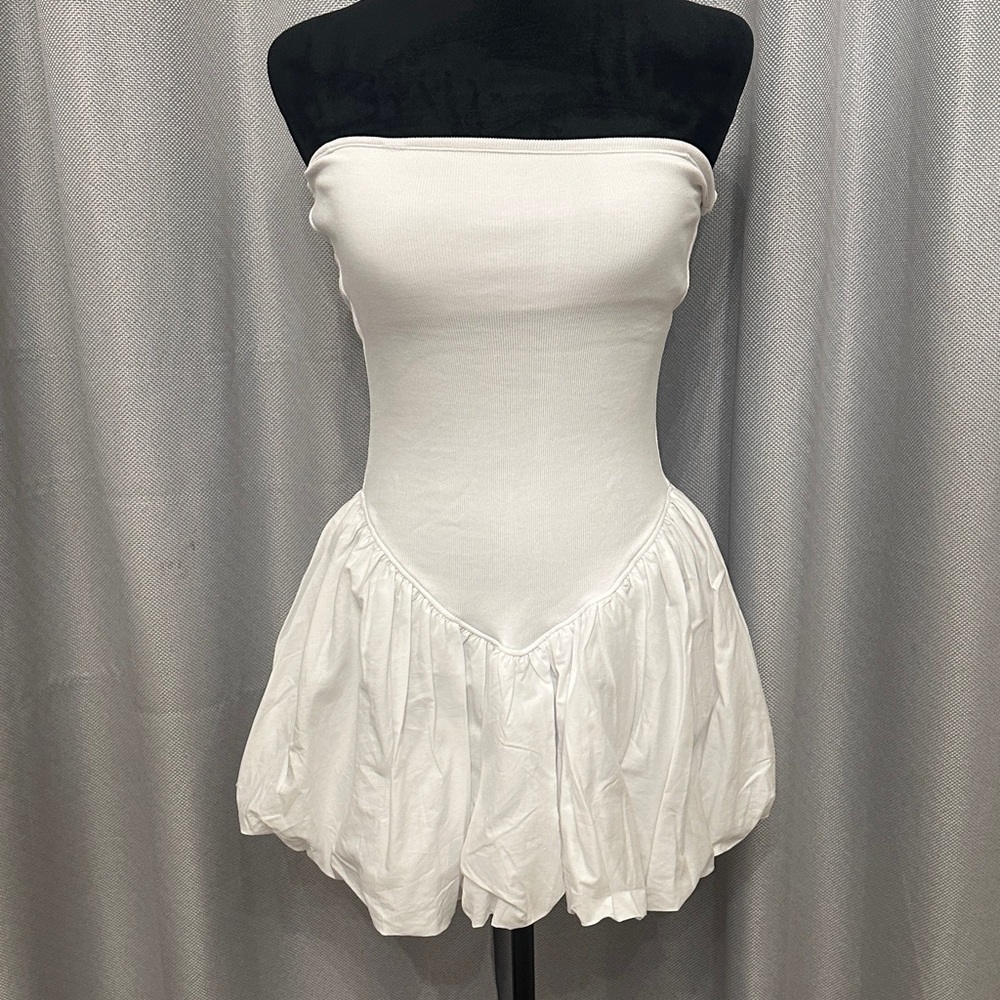 Zara White Strapless Mini Dress